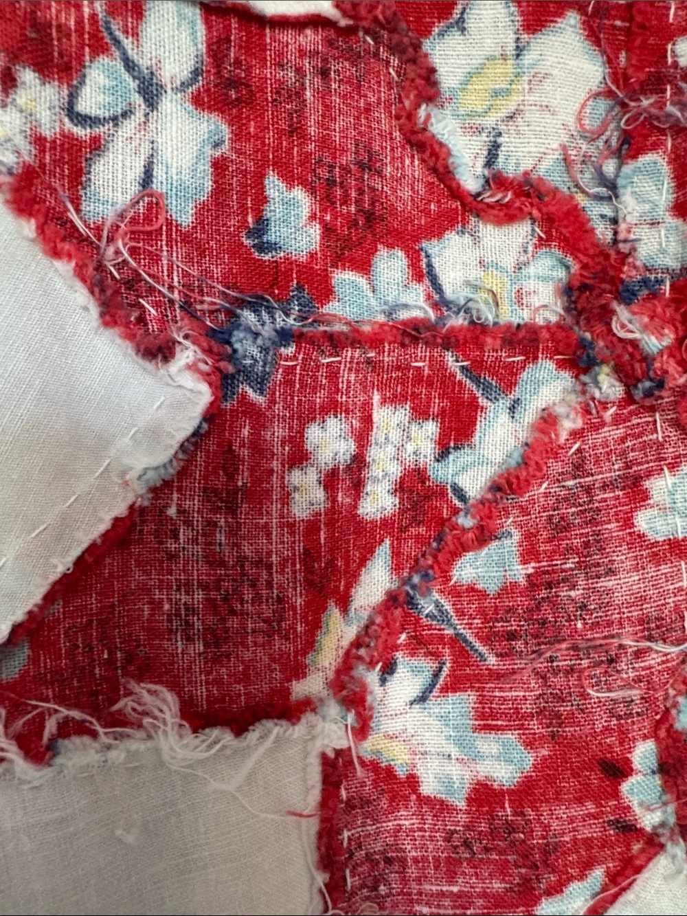 Vintage Stars quilt top, all hand stitched. Unfinished - Picture 2 of 4